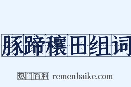 豚蹄穰田组词是什么意思的图片